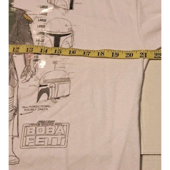 Star Wars Men’s Large Long Sleeve T-Shirt Boba Fett Helmet Sketch Diagram Tee - Picture 6 of 8